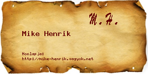 Mike Henrik névjegykártya