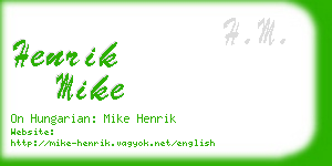 henrik mike business card